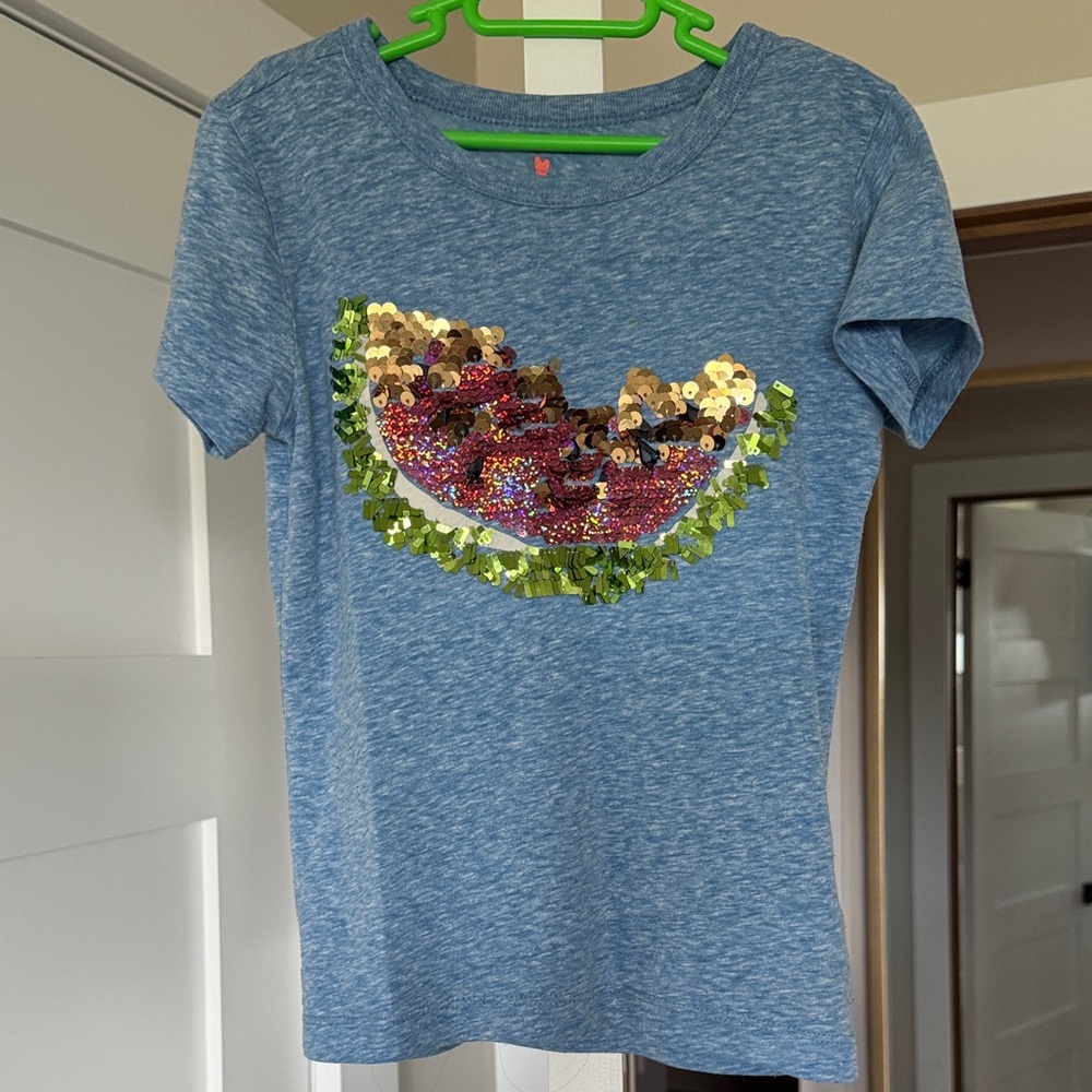 Crewcuts Blue Sequin Watermelon Tee